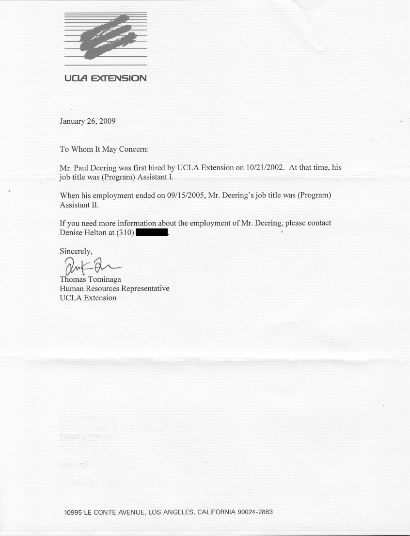Proof the Accused is Not Guilty, UCLA Employoment Lttr