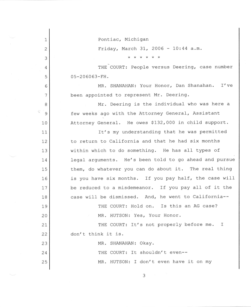 Shanahan informs the Corrupt Judge Nichols Defendant is properly in California
