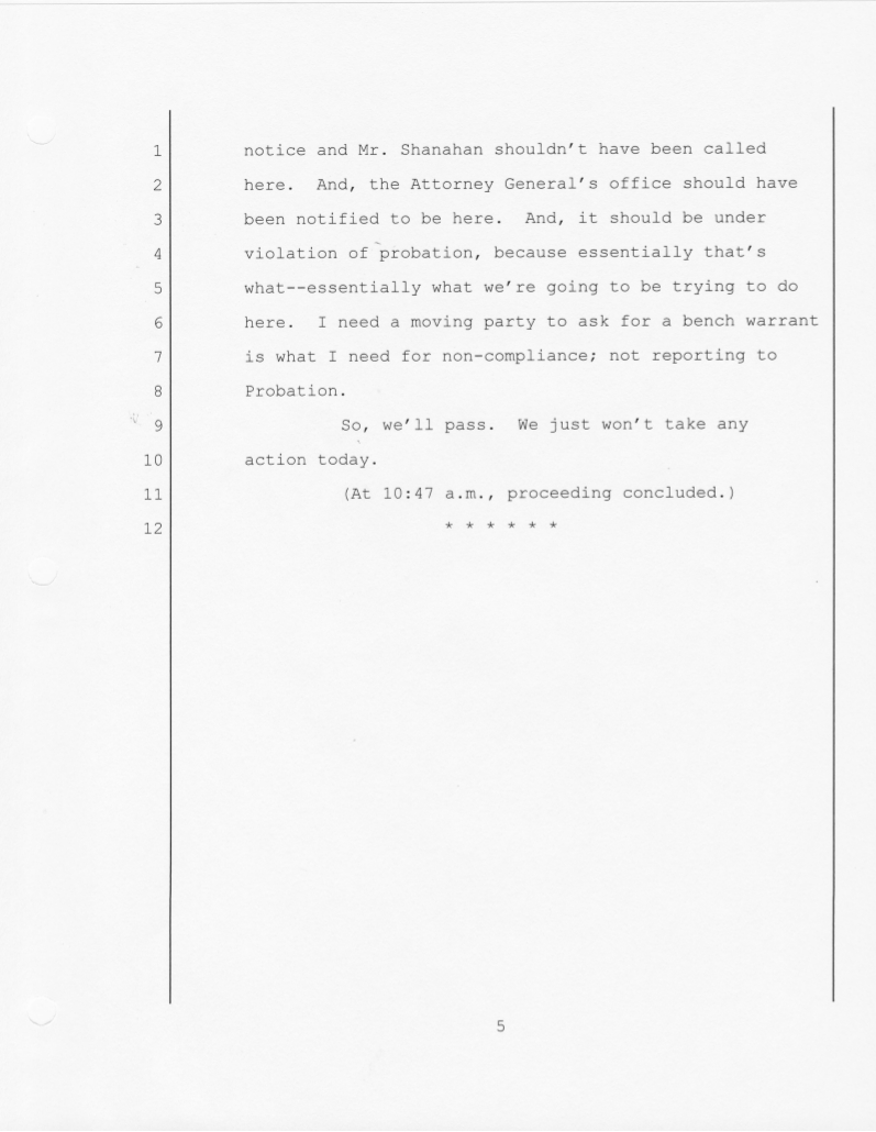 Dishonest Judge Nichols admits he had no authority to take action